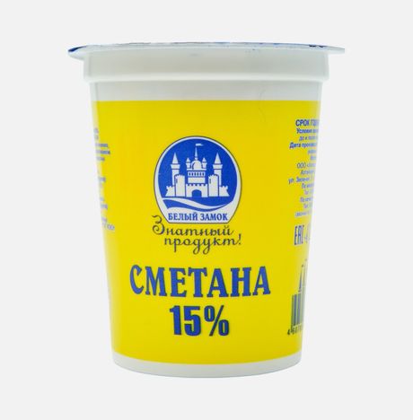Сметана Белый замок 15% пл/ст 350г