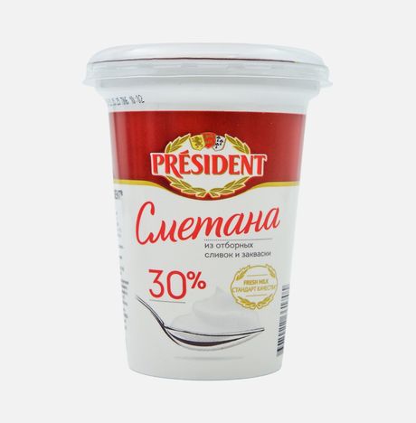 Сметана Президент 30% пл/ст 350г