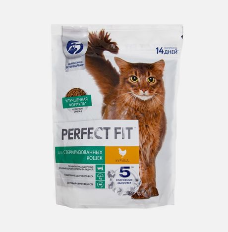 Корм Перфект Фит д/кастр котов и стерилиз кошек Курица пл/уп 650г
