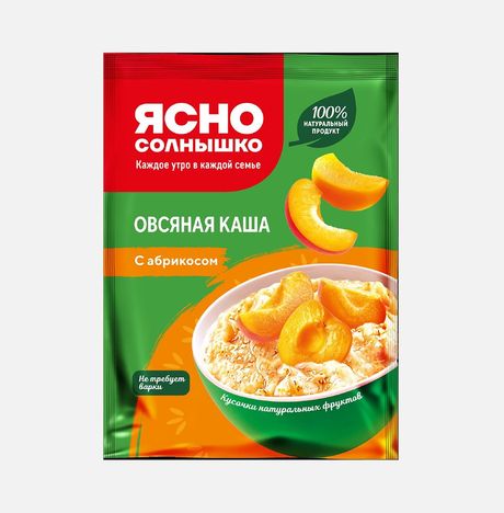 Каша Ясно солнышко овсяная с абрикосом пл/пак 45г