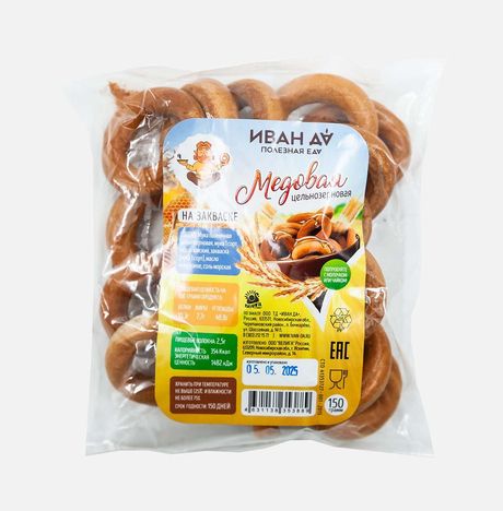 Сушка Иван Да Медовая цельнозернов на закваске пл/пак 150г