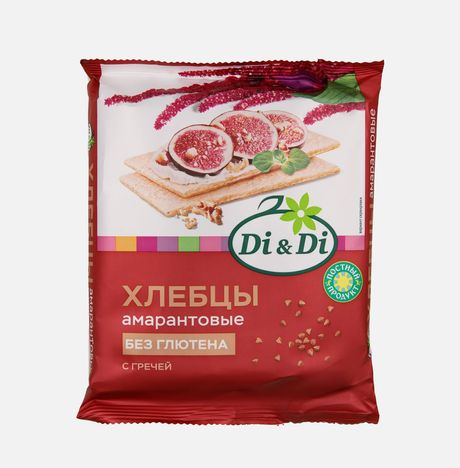 Хлебцы Ди энд Ди амарантовые с гречей без глютена 100г