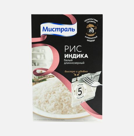 Рис Индика Мистраль длиннозерный белый в пакетиках к/к 400г