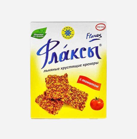 Крекеры Компас здоровья Флаксы льняные с томатом без глютена 120г