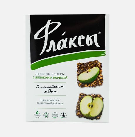 Крекеры Компас здоровья Флаксы льнян с яблоком/корицей б/глют 120г