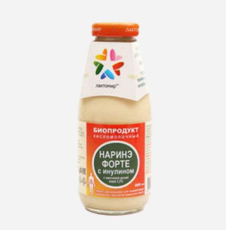 Биопродукт к/м Лактомир Наринэ Форте с инулином 3.2% ст/б 300мл