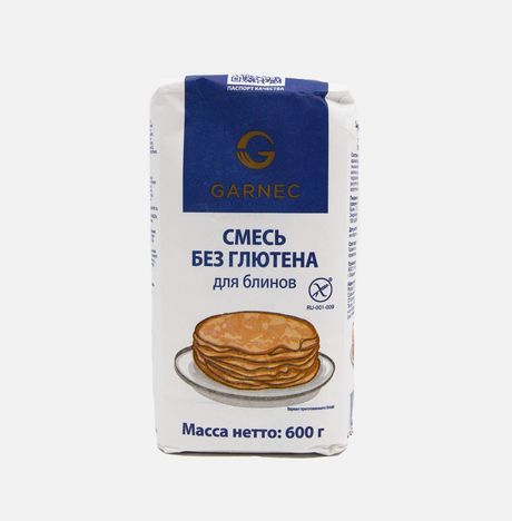 Смесь Гарнец для блинов без глютена бум/пак 600г