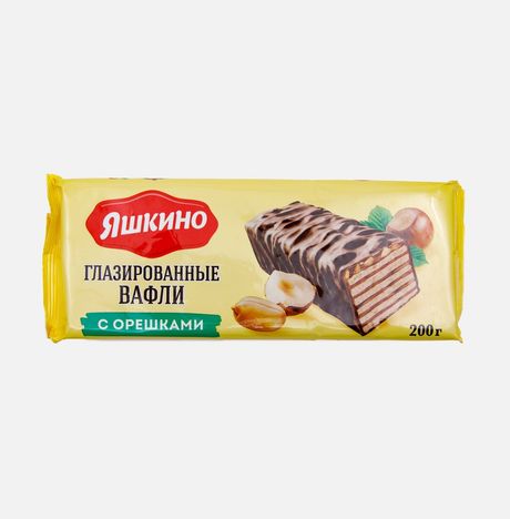 Вафли Яшкинские С орешками глазированные пл/уп 200г