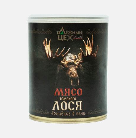 Мясо Таёжный цех лося томлёное в печи ж/б/кл 338г