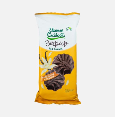 Зефир Умные сладости вкус ванили со стевией глазиров 60г