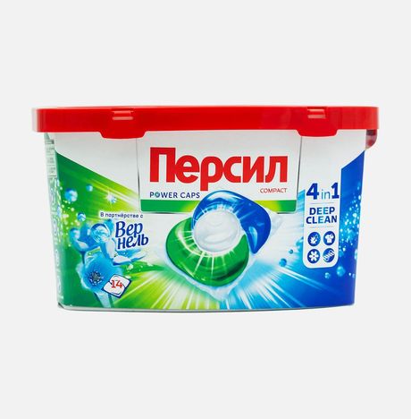 Средство д/стирки Персил Пауэр Капс Свежесть от вернель пл/к 14шт 210г