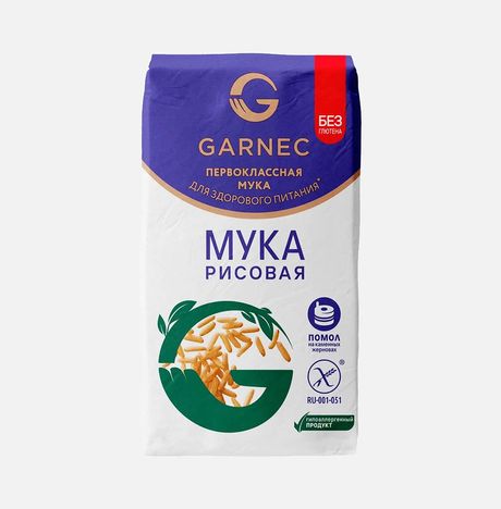 Мука Гарнец рисовая без глютена 500г