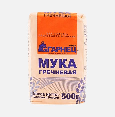 Мука Гарнец из зеленой гречки без глютена 500г