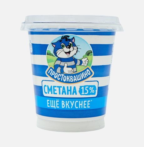 Сметана Простоквашино 15% пл/ст 300г