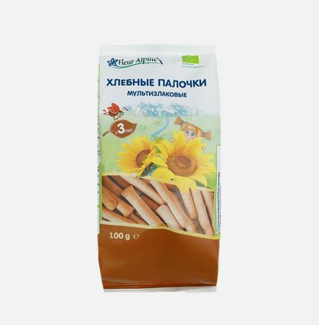 Хлебные палочки Флер Альпин Органик Мультизлаковые детск с 3лет 100г