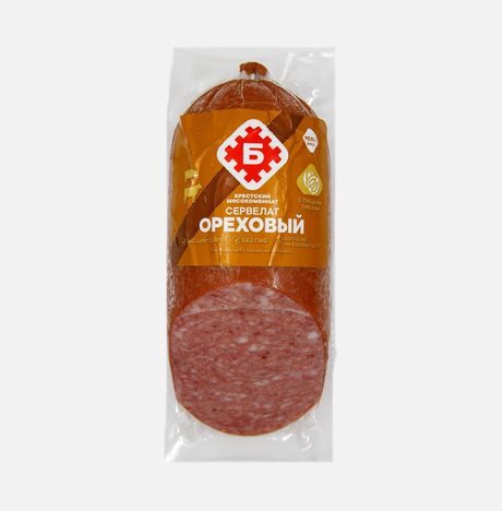 Колбаса Брестский МК Сервелат Ореховый в/к 400г
