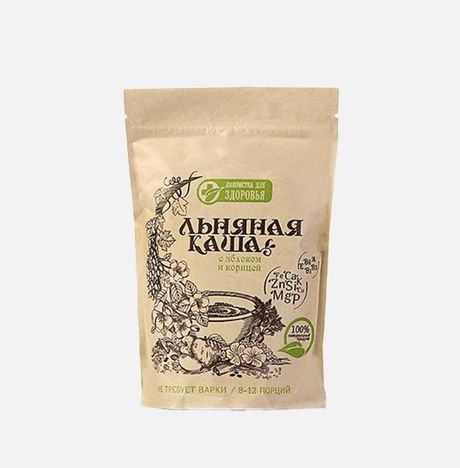 Каша Лакомства для здоровья льняная с яблоком и корицей 400г