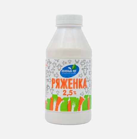 Ряженка Зеленый луг 2.5% пл/б 450г