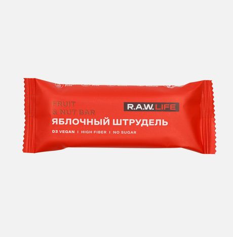 Батончик Рав Лайф Яблочный штрудель б/сахара D3 веган 47г