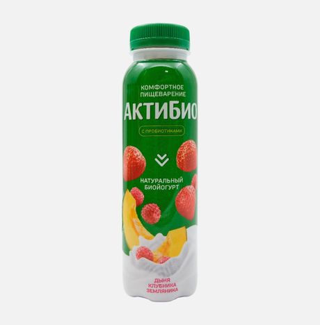 Биойогурт АктиБио Дыня/Клубника и Земляника обогащ 1.5% пл/б 260г