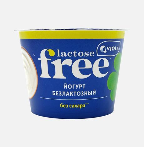 Йогурт Виола безлактозный без сахара 3.4% пл/ст 180г