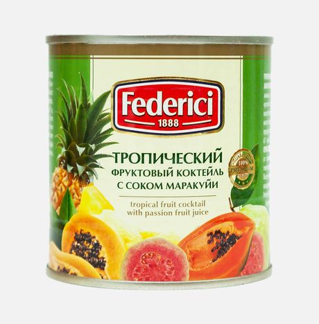 Коктейль Федеричи фруктовый тропический с соком маракуйи 435мл