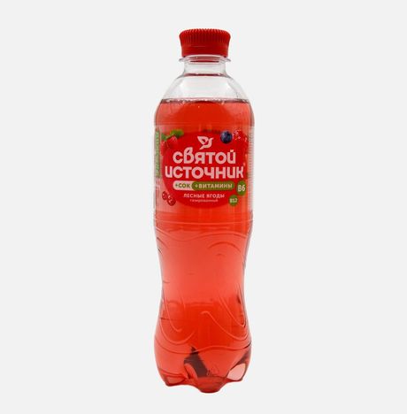 Напиток Святой Источник Вода+сок со вкус лесных ягод газ пэт 0,5л