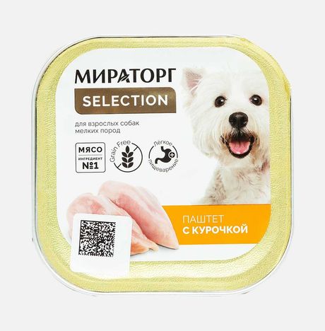 Корм Мираторг Селекшн д/взр соб Паштет с курочкой 100г
