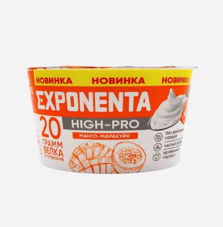 Продукт к/м Экспонента Хай-Про Манго-маракуйя обезжир б/сах 160г