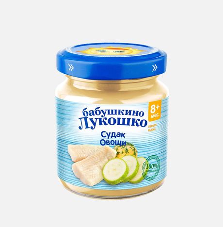Пюре Бабушкино лукошко Судак с овощами с 8мес ст/б 100г