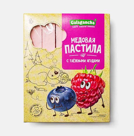 Пастила Галаганча медовая с таежными ягодами 190г
