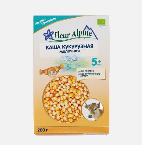 Каша Флер Альпин Кукурузная молочная с 5мес к/к 200г