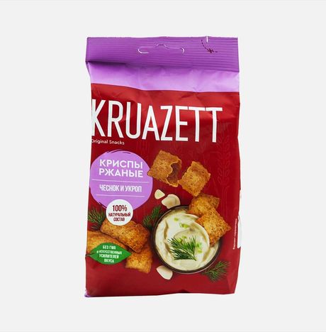 Сухарики Круазетт Криспы ржаные с чесноком/укропом 70г