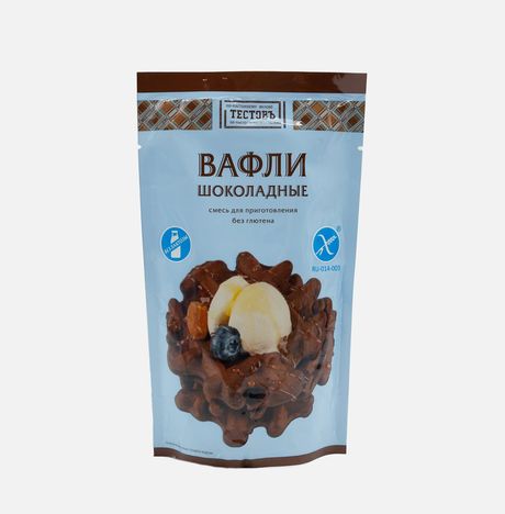 Смесь Тестовъ для приготовления Вафли шоколадные безглютеновые 200г