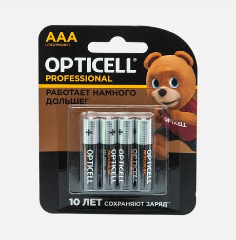Батарейки Оптиселл Профешнел AAA 4шт MP 1,5*8,4*11,2см