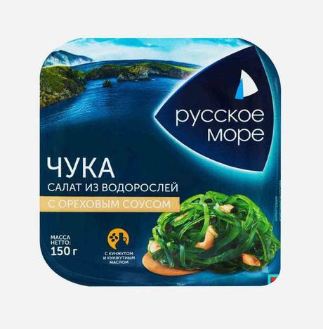 Салат Русское море Чука из морских водорослей с ореховым соусом 150г