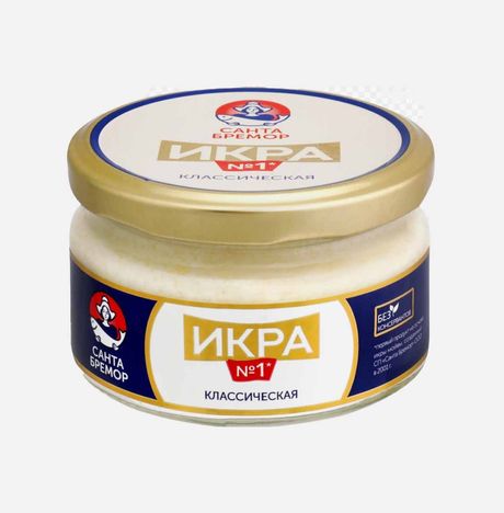 Икра Санта Бремор №1 классическая деликатесная ст/б 180г