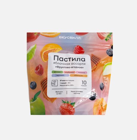 Пастила Вкусвилл Ассорти Фруктово-ягодное 200г