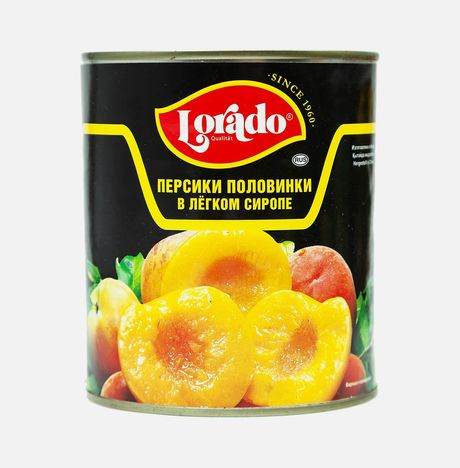 Персики Лорадо половинки в сиропе ж/б 820г