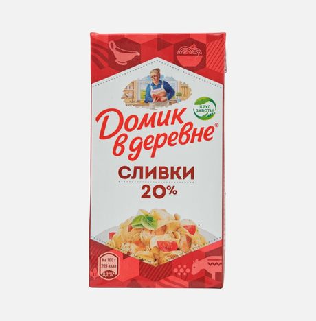 Сливки Домик в деревне 20% т/п 475мл/480г