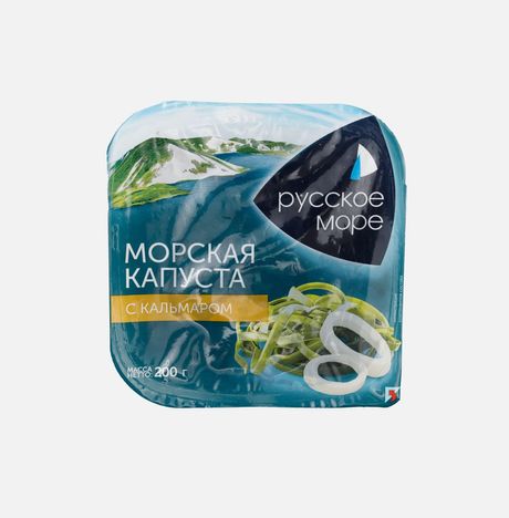 Морская капуста Русское море с кальмаром 200-250г