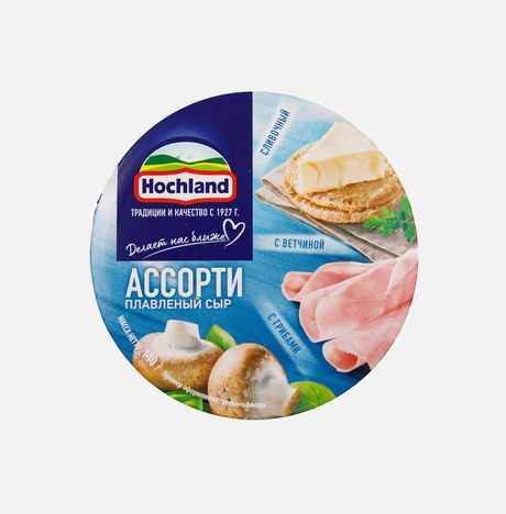 Сыр плавленый Хохланд Ассорти Классическое трио 55% к/к 140г