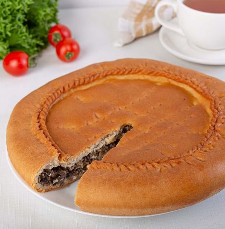 Пирог с грибами и капустой вес