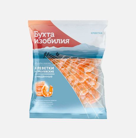 Креветки Бухта изобилия коктейльные очищенные 200/300 в/м пл/пак 430г