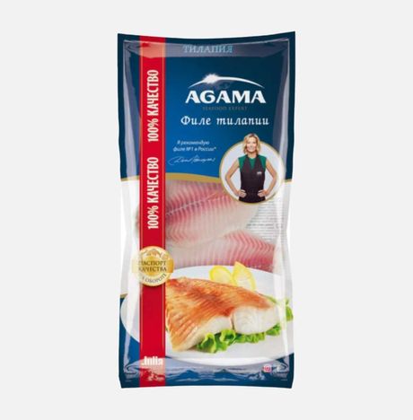 Филе тилапии Агама без кожи с/м пл/пак 400г