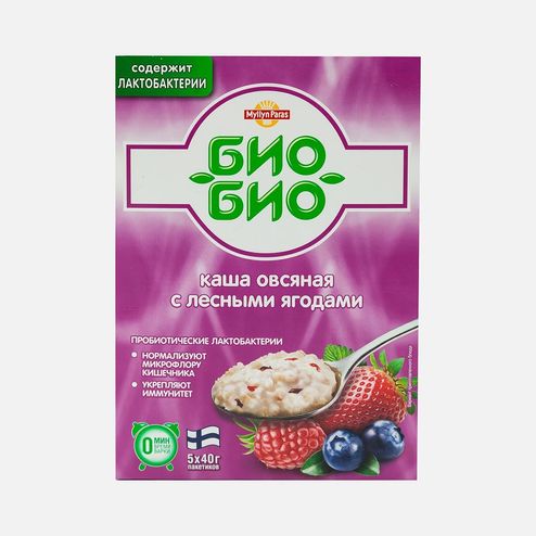 Каша Мюллюн Парас Био-Био овсяная Лесные ягоды с лактобактер к/к 200г