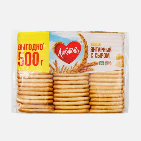 Крекер Любятово Янтарный с сыром пл/уп 500г