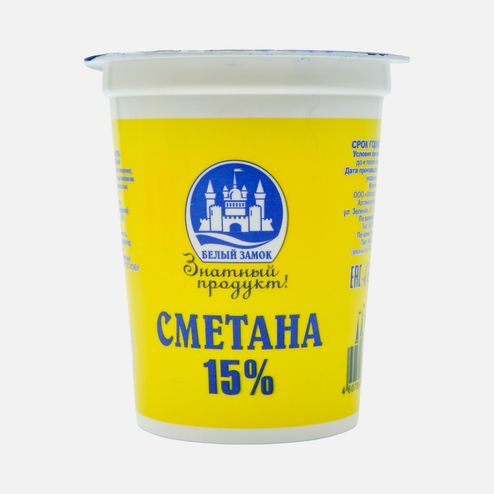 Сметана Белый замок 15% пл/ст 350г