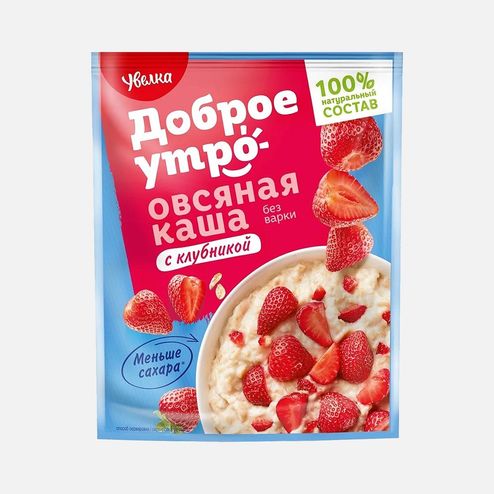 Каша Увелка овсяная Клубника пл/уп 40г