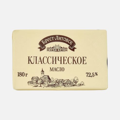 Масло Брест-Литовск сладко-слив/несолен в/с 72.5% 180г